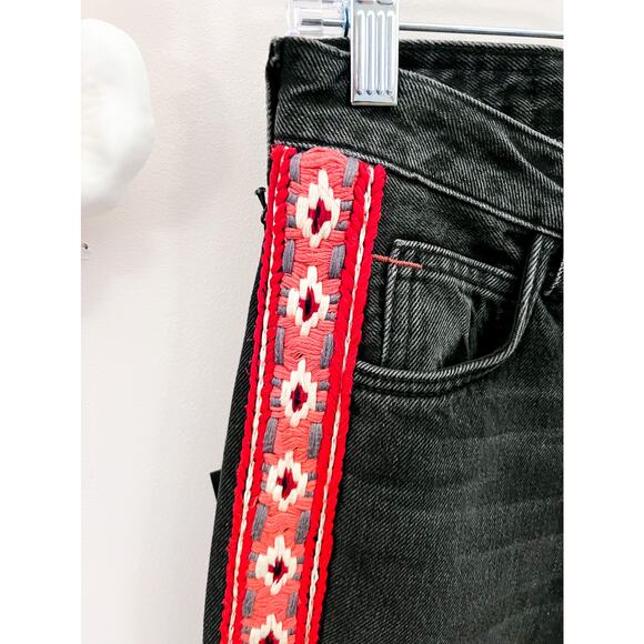 Alanui Embroidered Gray Jeans Size 24 NWT - Picture 2 of 8